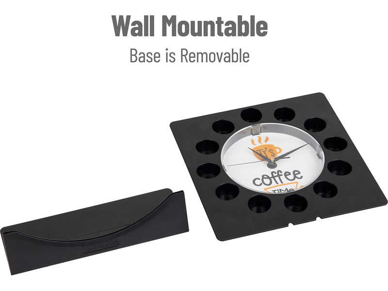 Mind Reader 12-Compartment Plastic Coffee Clock Pod Organizer, Black/White (PODCLOCK-BLK)