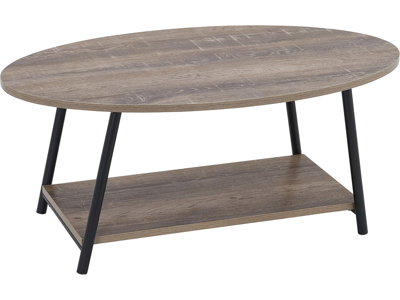 Household Essentials Jamestown 39.38"W x 23.5"D Laminate Coffee Table, Ashwood/Black (8081-1)