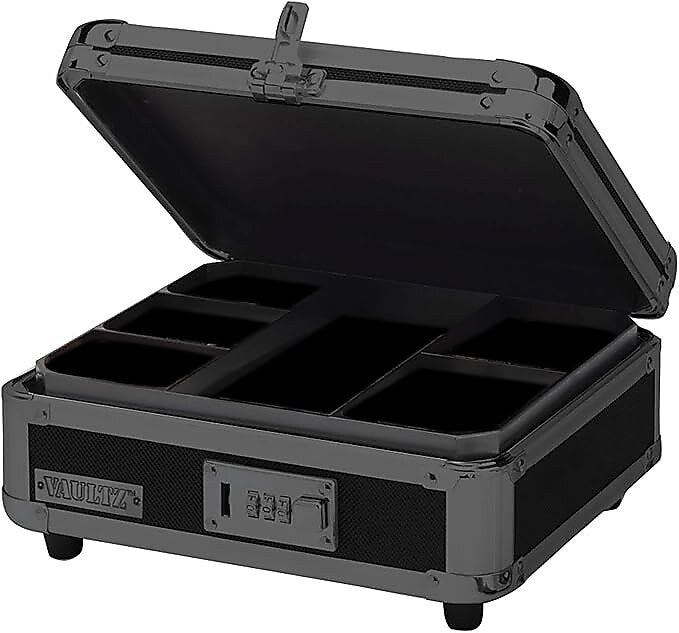 Vaultz Cash Box Stoarge Container w/ Combination Lock, Plastic, Black (VZ00308-CAM)