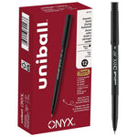 uni-ball Onyx Rollerball Pens, Fine Point, 0.7mm, Black Ink, Dozen (60143)