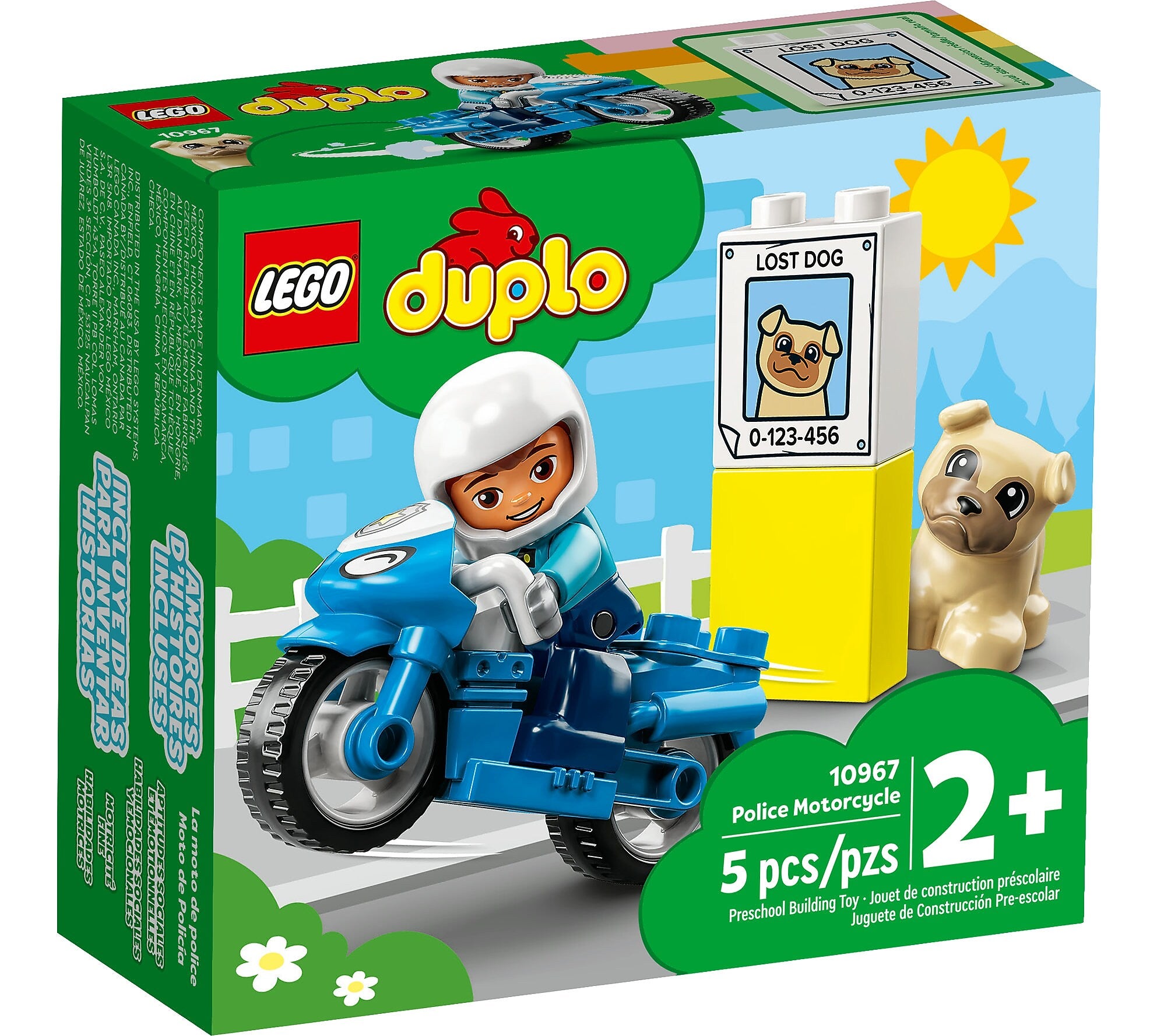 LEGO DUPLO Town Police Motorcycle, 5 Pieces (10967)