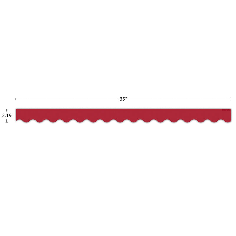 Teacher Created Resources Border Trim, 2.19" x 2.92', Cranberry Red Scalloped, 12/Pack, 6 Packs/Bundle (TCR9242-6)