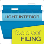 Pendaflex Reinforced Hanging File Folders, 1/5 Tab, Letter Size, Blue, 25/Box (04152 1/5 BLU)