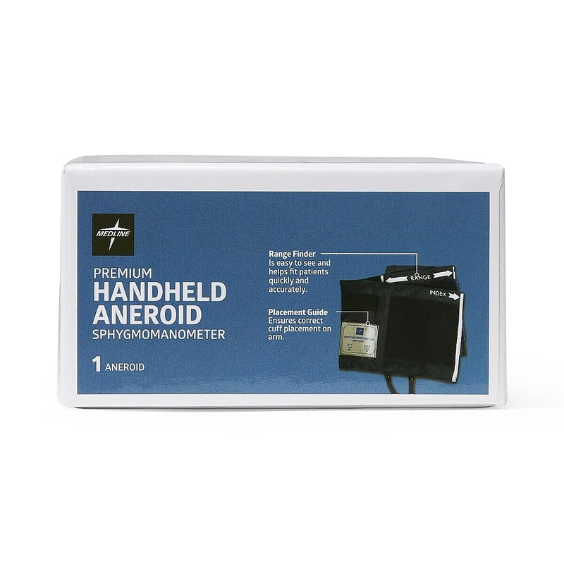 Medline Premium Handheld Aneroid Sphygmomanometer, Adult, Large (MDS9413)