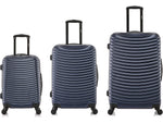DUKAP Adly 3-Piece Hardside Spinner Luggage Set, TSA Checkpoint Friendly, Navy Blue (DKADLSML-BLU)