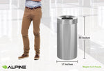Alpine Industries Stainless Steel Trash Can, 27 Gallon, Silver, 2/Pack (ALP475-27-2PK)