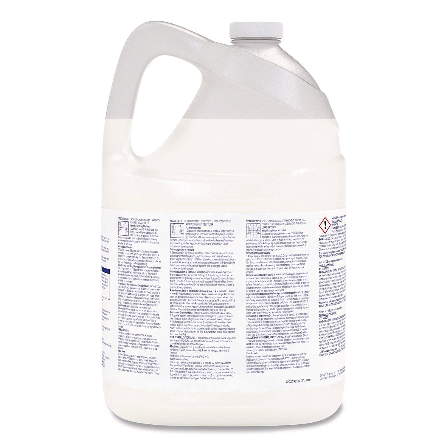 Diversey Wiwax ProX Maintenance Floor Cleaner & Degreaser, 1 Gallon, 4/Carton (101110064)