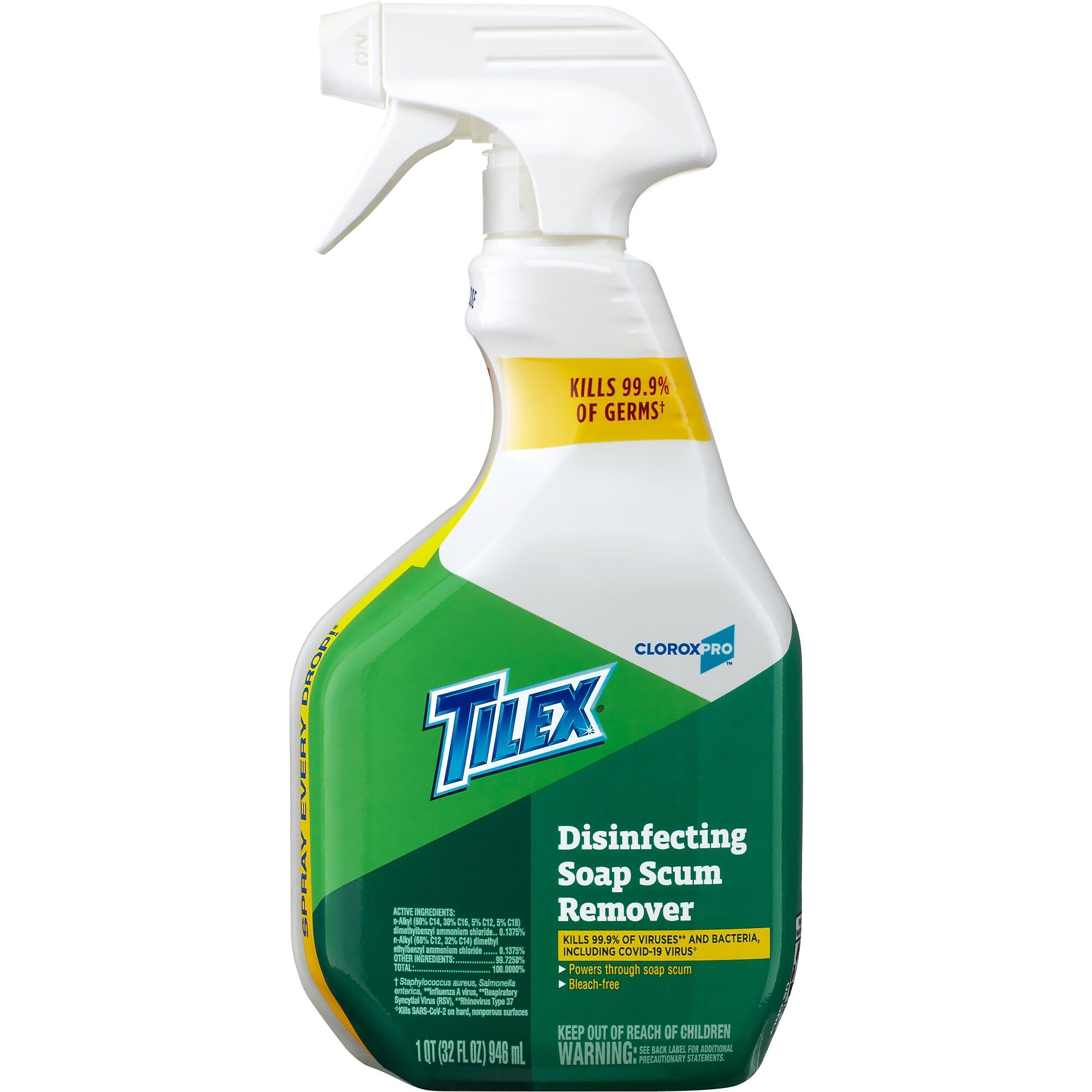 CloroxPro Tilex Disinfecting Soap Scum Remover Spray, 32 Fluid Ounces (35604)