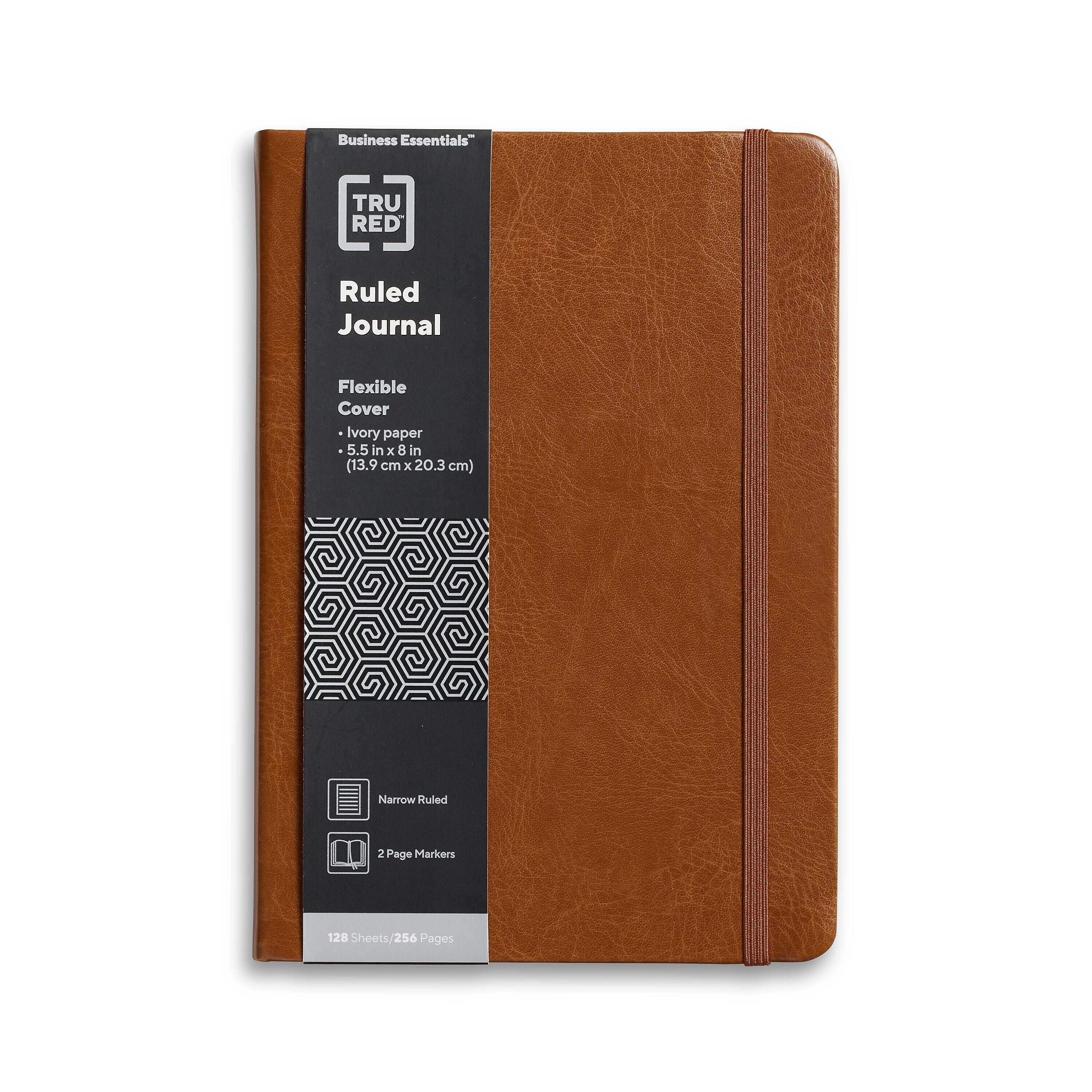 TRU RED™ 5.5” x 8” Medium Flexible Cover Narrow Ruled Journal, Cognac (TR61952)