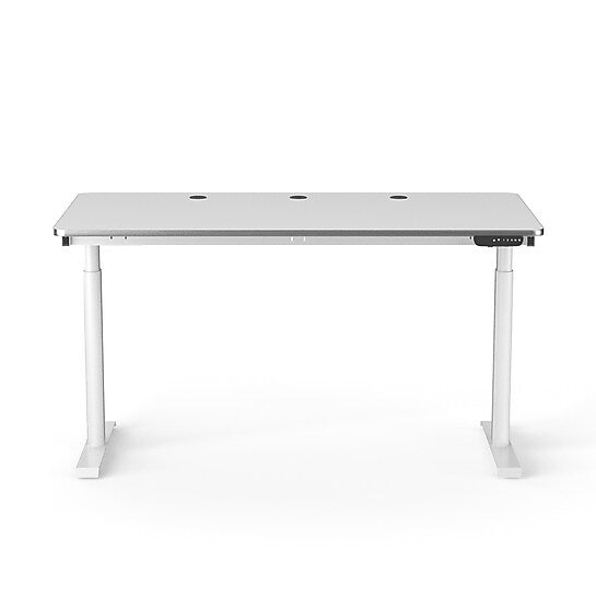 VersaDesk PowerLift 60"W Electric Rectangular Adjustable Standing Desk, White (PLSDR6030-WW-APP)