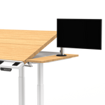 VersaDesk PowerLift Triad 48"W Electric Adjustable Drafting Table, Bamboo/White (TRDT-4830-WNB)