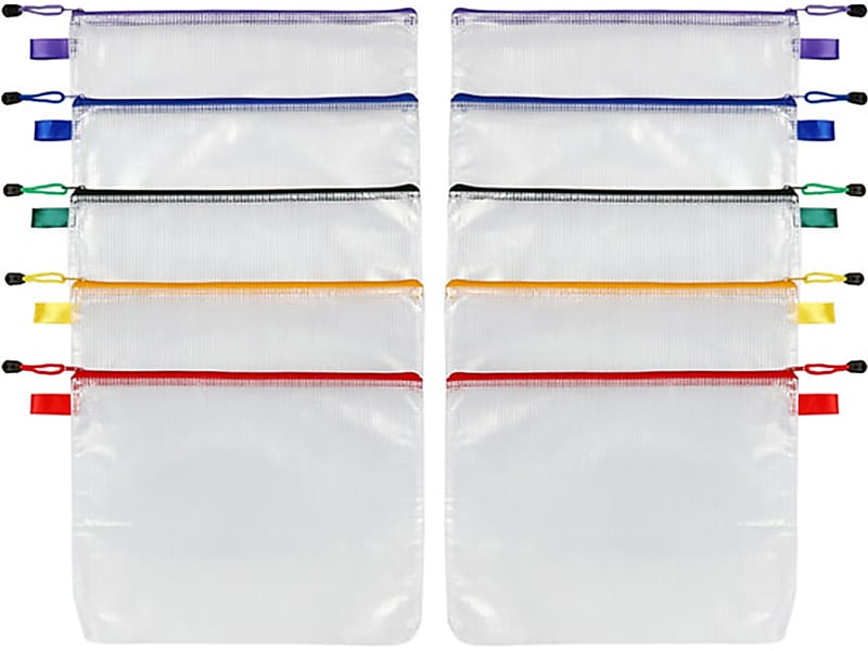 Pendaflex Oxford 13.19" 10-Piece Polyester Travel Pouch, Water Resistant, Assorted Colors (77707)