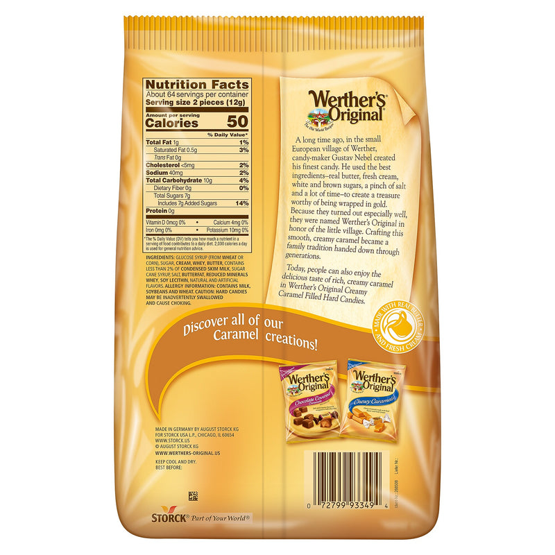 Werther's Original Creamy Caramel Filled Hard Candy, 27 oz., 128 Pieces (SUL46044)