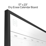 TRU RED Magnetic Steel Dry Erase Combo Board, Black Aluminum, 17" x 23" (TR61193)