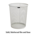 Mind Reader Metal Mesh Trash Can Without Lid, 4.4 Gallon, White (1CIRGA-WHT)