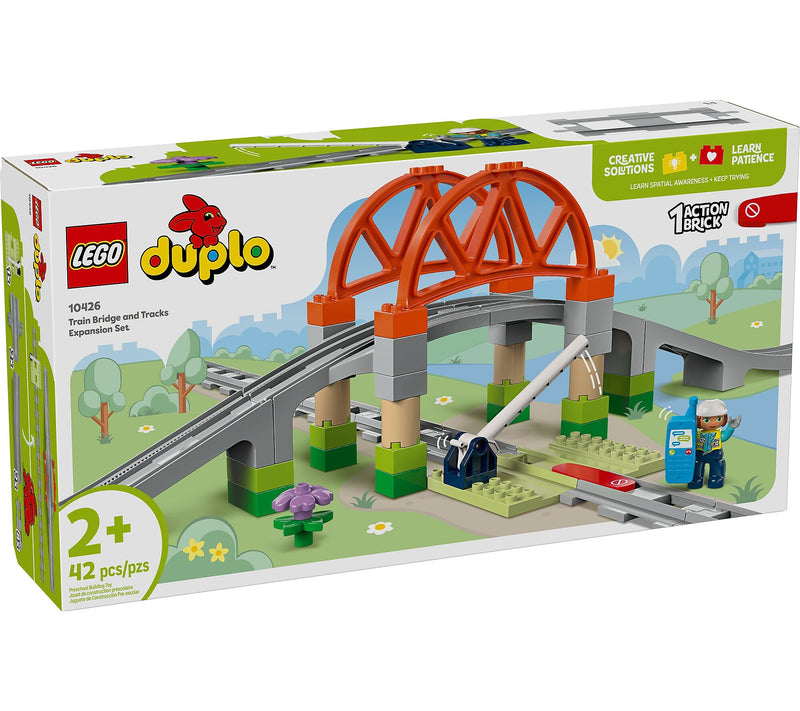 LEGO DUPLO Town Train Bridge and Tracks Expansion Set, 42 Pieces (10426)
