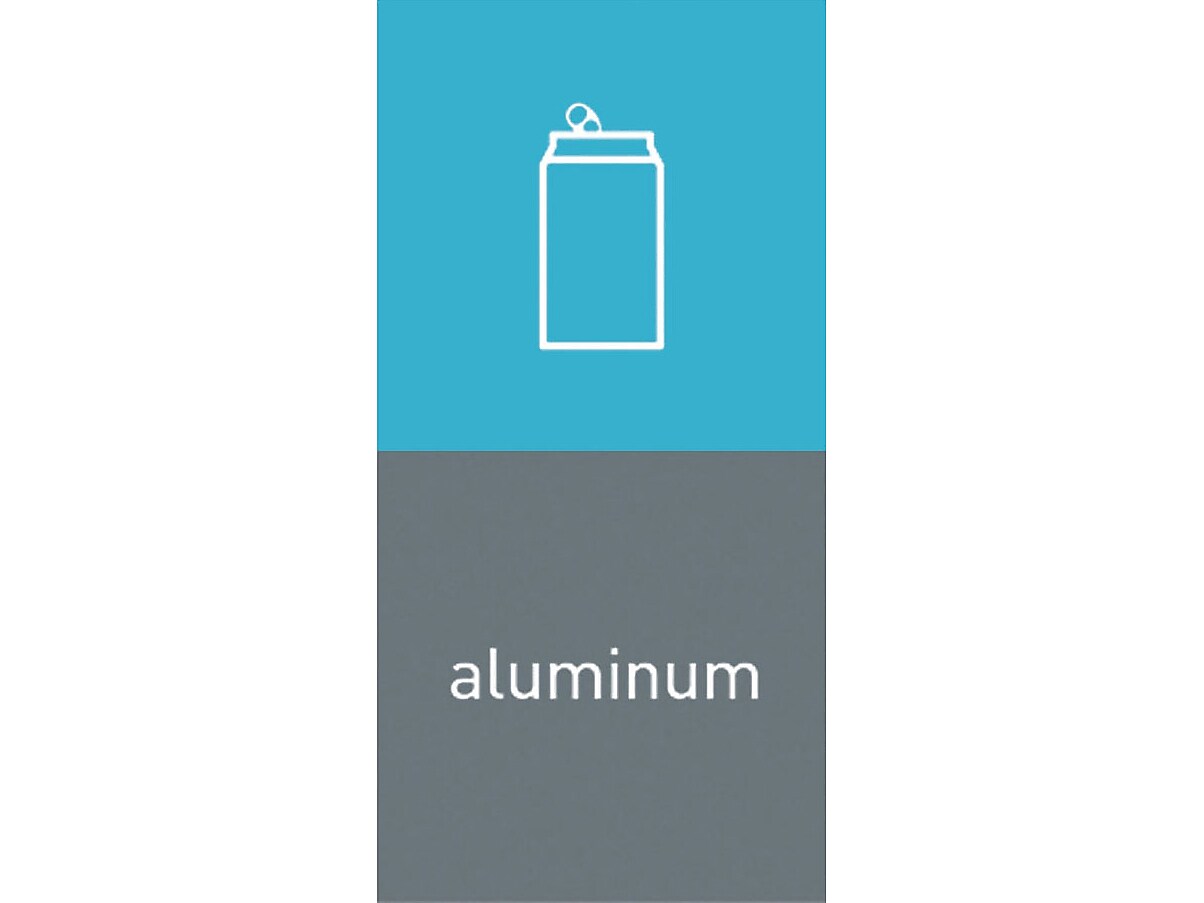 simplehuman Aluminum Magnetic Sorting Label, 8" x 4", Blue/Gray, 2/Pack (KT1172)