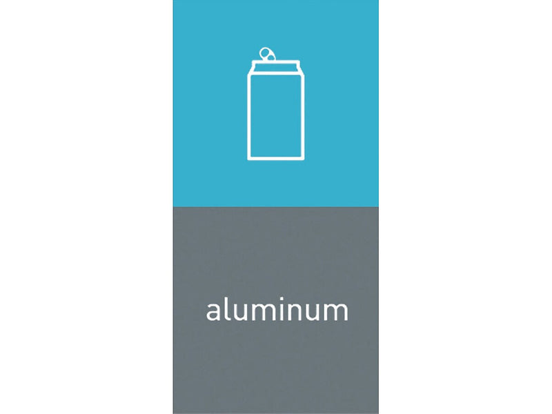 simplehuman Aluminum Magnetic Sorting Label, 8" x 4", Blue/Gray, 2/Pack (KT1172)