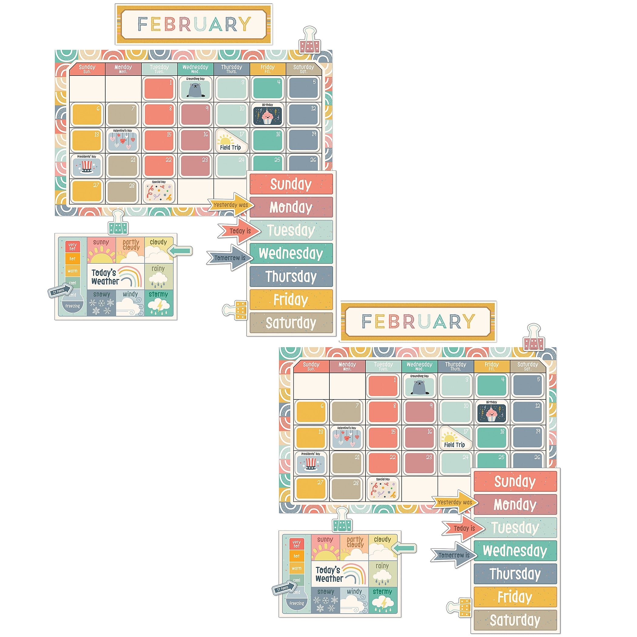 Carson Dellosa Education We Belong Calendar Bulletin Board Set, 2 Sets/Bundle (CD-110568-2)