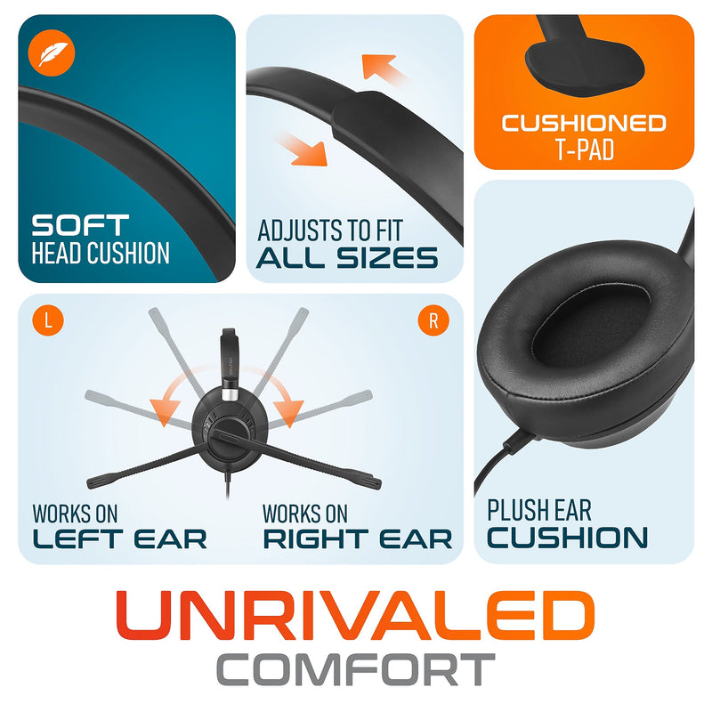 Delton 40Y Noise-Canceling Mono Over-the-Ear Headset, USB Type-A (DWH40YAC)