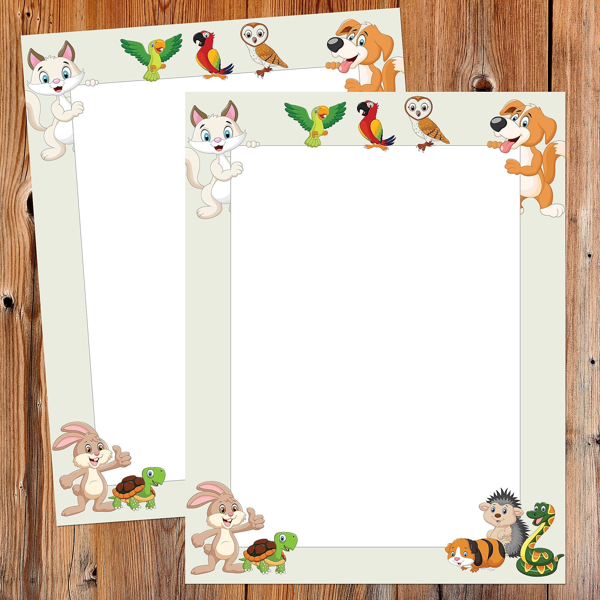 Great Papers Whimsical Animal Pals Everyday Letterhead, Multicolored, 50 Sheets/Pack (2025012)