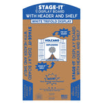 Royal Brites StageIt Display Board with Header & Shelf,  37"x 44", White, 5/PK