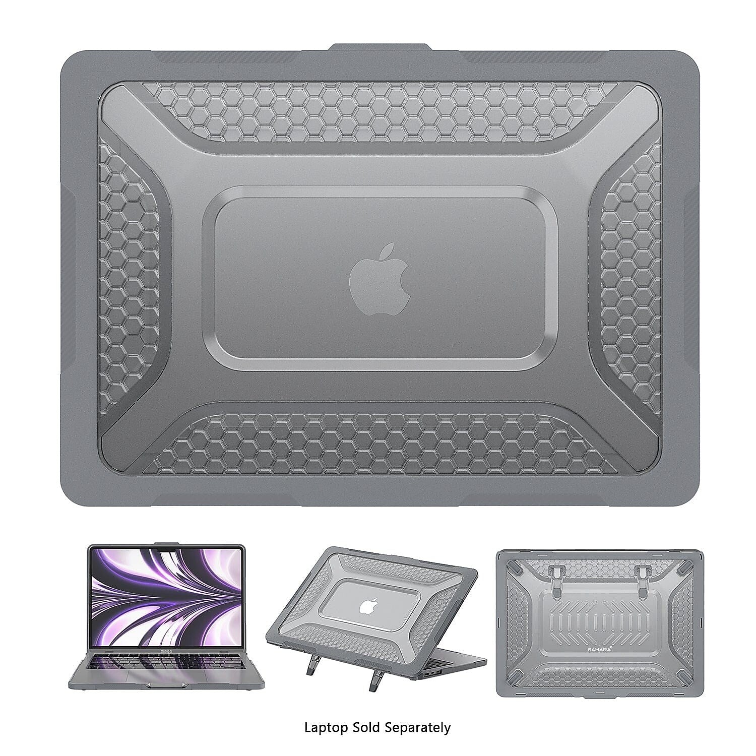 SaharaCase Raider Ultra-Duty Series 13.6" Laptop Case with Stand, Shock Absorbing, Storm Gray (LT00066)