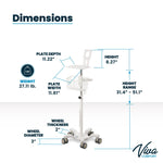 Viva Comfort Welch Allyn Connex Spot Monitor Adjustable Mobile Stand with Work Surface, White (ADI912-C-MP-02-MK)