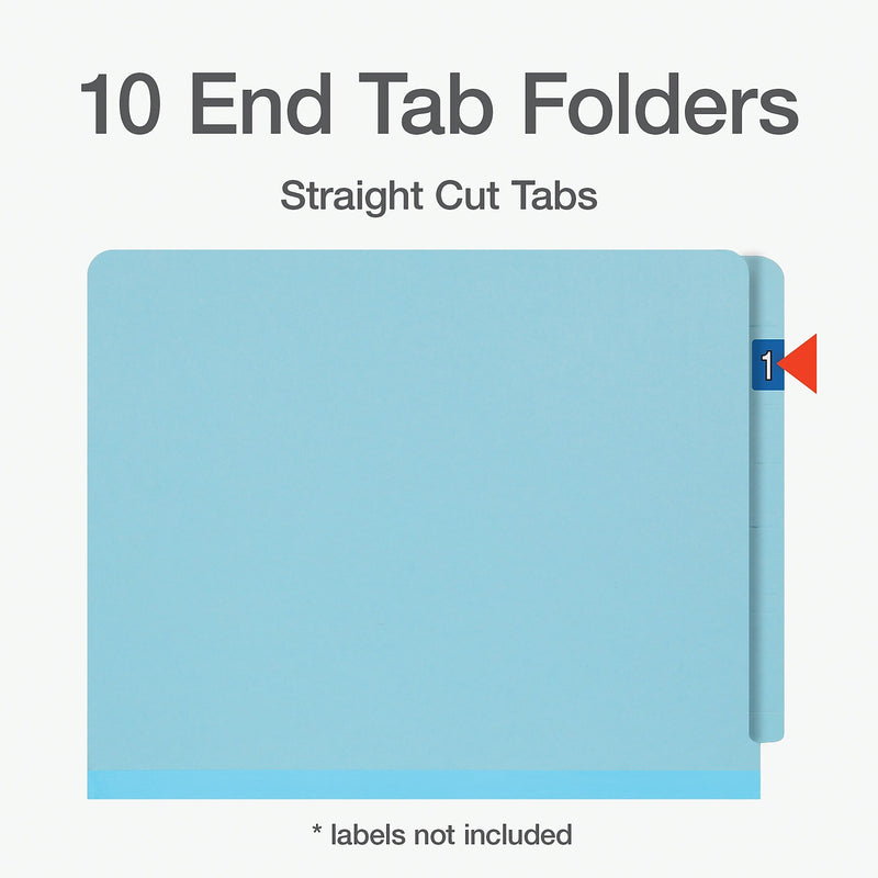 Pendaflex Pressboard Classification Folder, 2-Dividers, 2" Expansion, Letter Size, Blue, 10/Box (1007077)