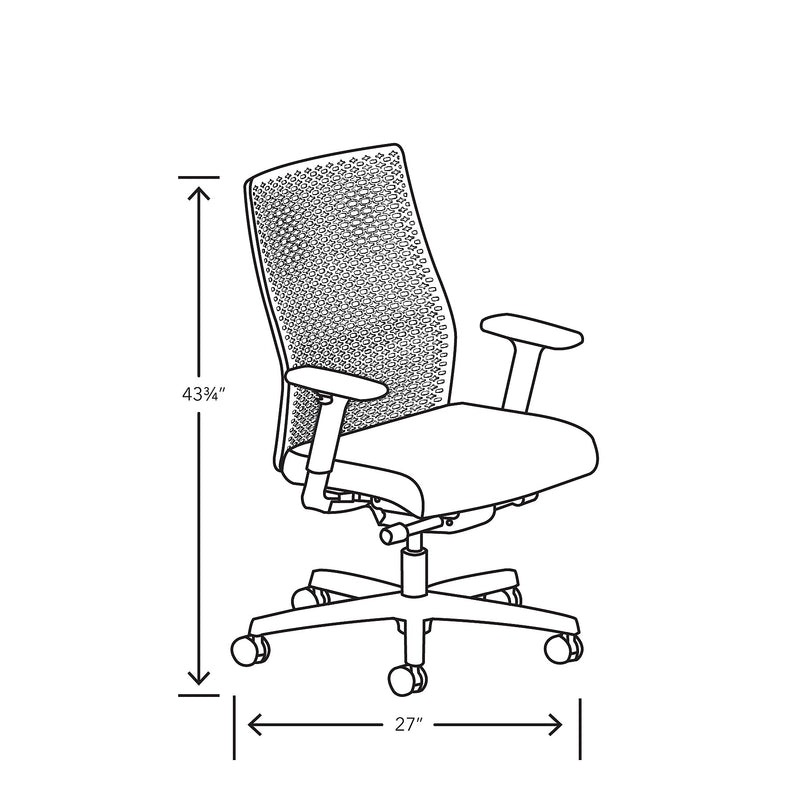 HON Ignition 2.0 Ergonomic Vinyl/ReActiv Swivel Task Chair, Basalt (HIWMRAKD.Y2.A.H.0S.SX23.BL.SB.T)