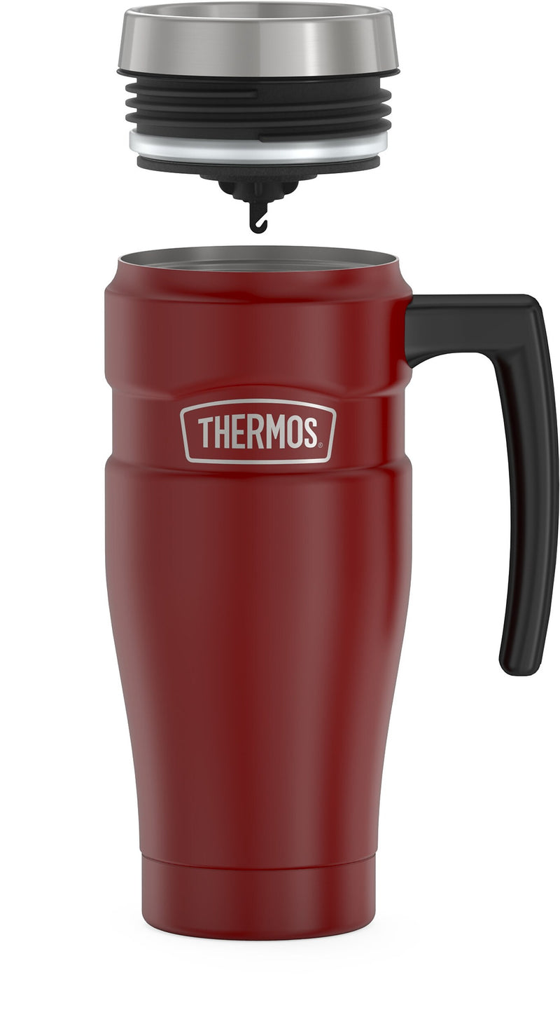 Thermos King Stainless Steel Vacuum Insulated Travel Mug, 16 oz., Rustic Red (EASK1000MR4)