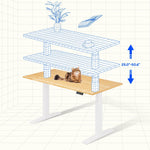 FlexiSpot E7COMMERCIAL 55''W Electric Height Adjustable Standing Desk, Bamboo/White (E7WCOM5528-LBZB)