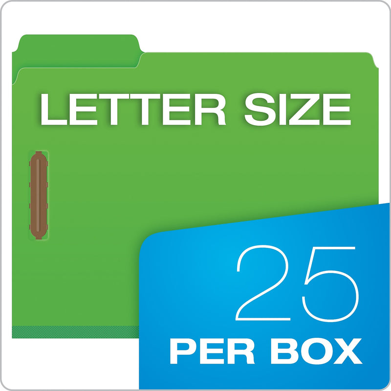 Pendaflex File Folder, 1-Tab, Assorted, Letter Size, Dark Green, 25/Box (15938GW)