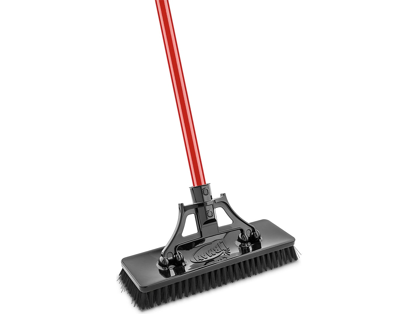 Libman 13.5" Polymer Industrial Heavy-Duty Floor Scrub, Black/Red, 4/Pack (1576)