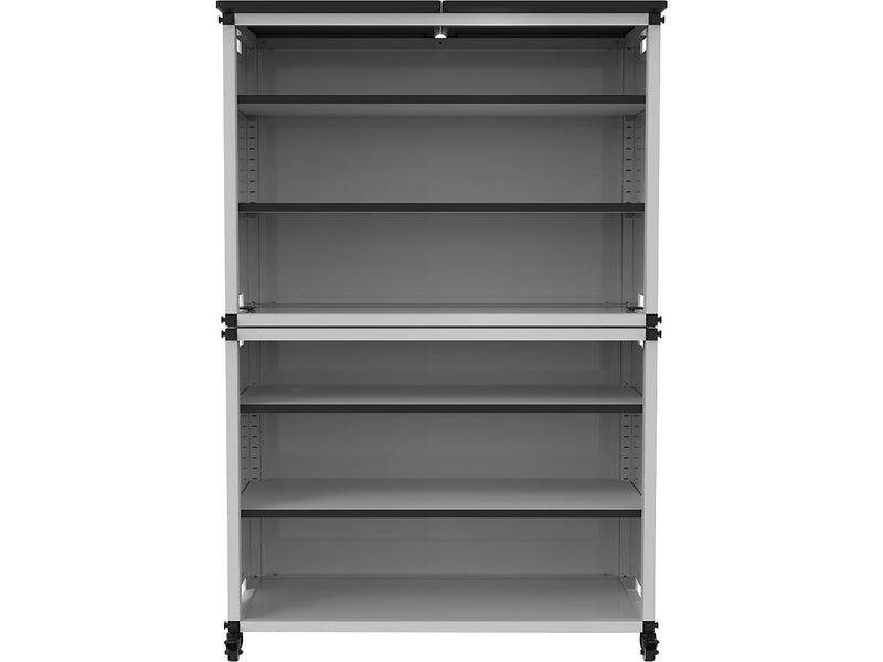 Luxor Mobile 6-Section Modular Classroom Bookshelf, 54.5"H x 36.5"W x 18.25"D, White (MBSCB07)