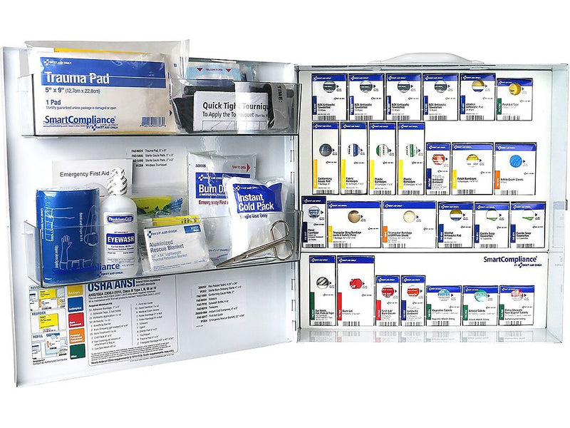 SmartCompliance Metal First Aid Cabinet, ANSI Class B, 100 People, 391 Pieces (91376)