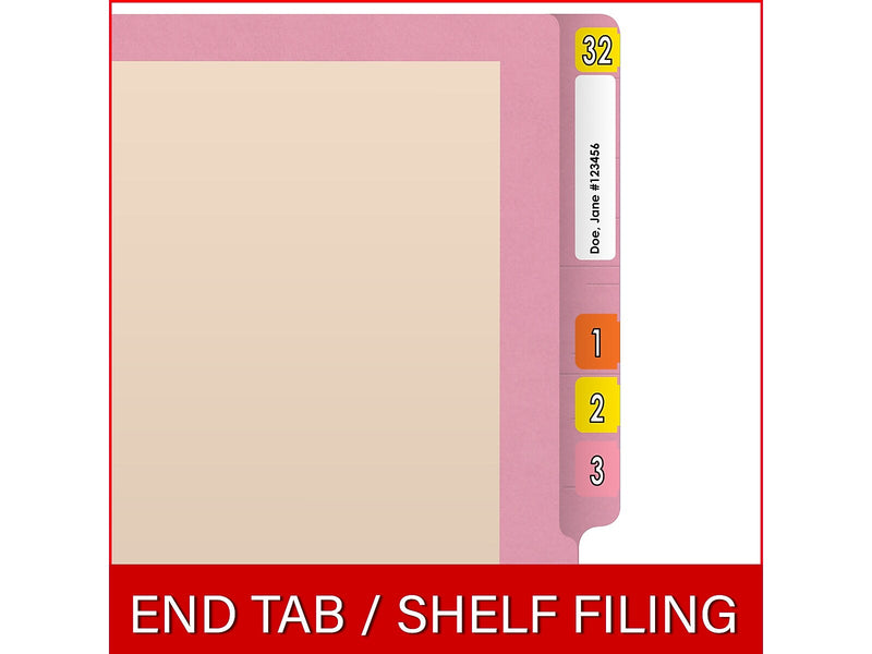 Medical Arts Press Reinforced End Tab File Folder, Straight-Cut, Letter Size, Manila/Violet, 50/Box (S-09473-PRP)