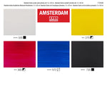 Amsterdam Primary Acrylic Paint, Assorted Colors, 5/Pack (AMS17791905)