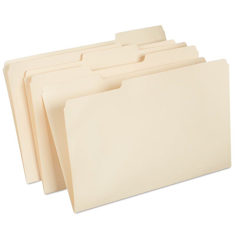 Staples 30% Recycled File Folders, 1/3-Cut Tab, Legal, Manila, 100/Box (ST56680-CC)
