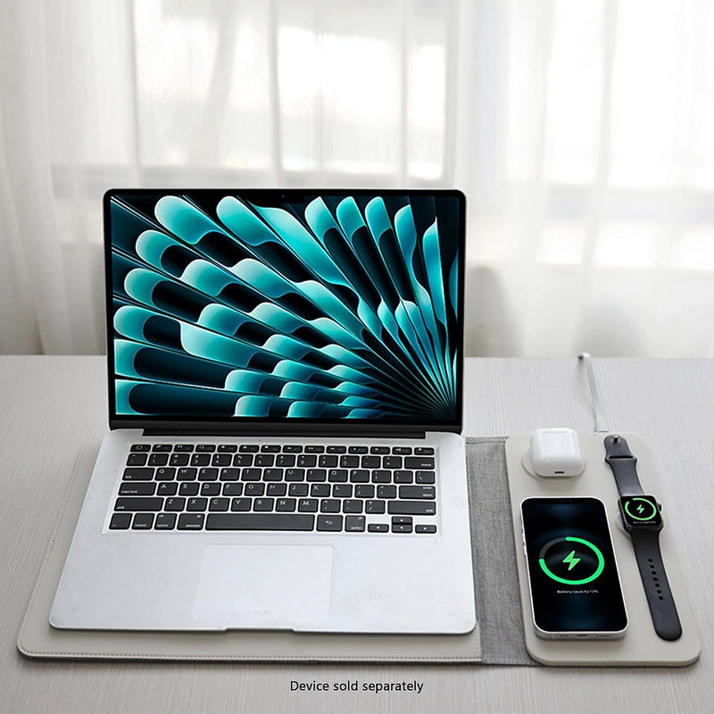 SaharaCase 14" Leather Laptop Sleeve with Wireless Charging, Cream, (LT00078)