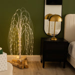 Nearly Natural 4-ft Pre-Lit Artificial White Weeping Willow Tree with 120 Warm White LED Lights (T4922)