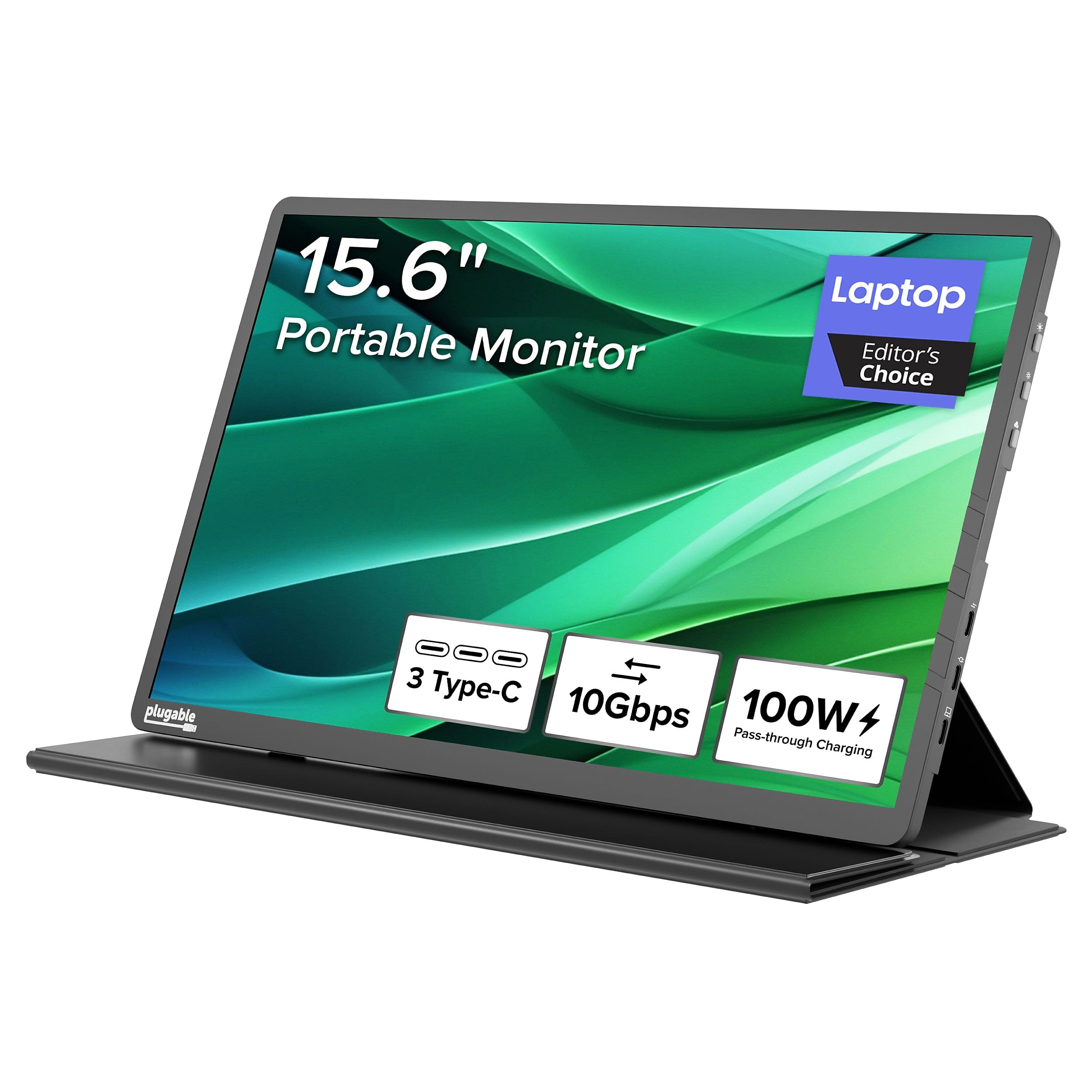Plugable 15.6" USB-C Portable Display With Folding Travel Cover (USBC-PDMON)