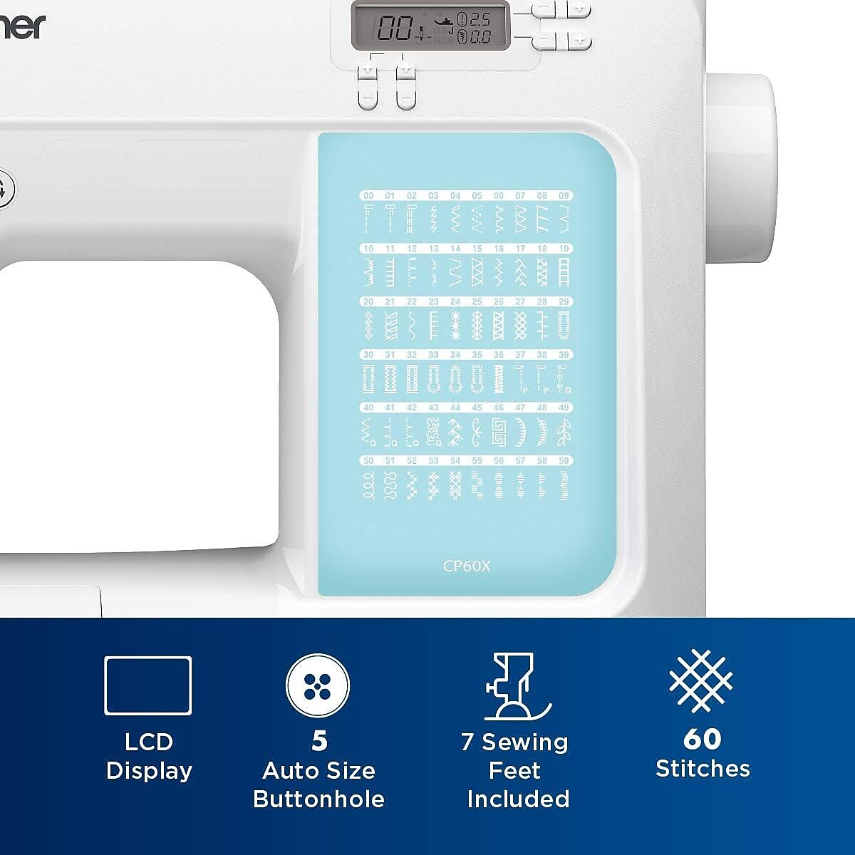 Brother Computerized Sewing Machine with  6-Piece Premium Sewing Thread Pack (CP60XSEW6-STP)