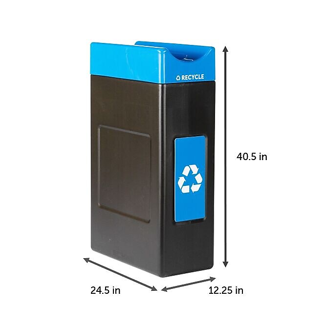 Commercial Zone Avante Polyethylene Recycling Container, 30-Gallon, Black (7873N104A)