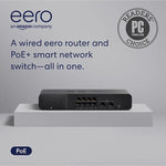 eero PoE Gateway, 10-Port Wired Network Router and PoE Switch with 140W USB-C Power Adapter, Black