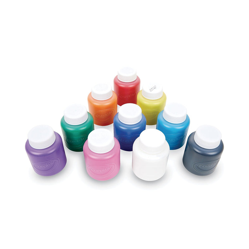Crayola Washable Craft Paint, Assorted, 2 oz., 10/Pack (54-1205)