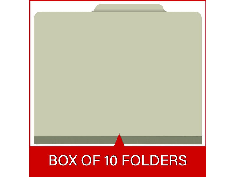Medical Arts Press Pressboard Classification Folder, 2 Dividers, 2" Expansion, Letter Size, Green, 10/Box (DV-T42-26-3GRN)