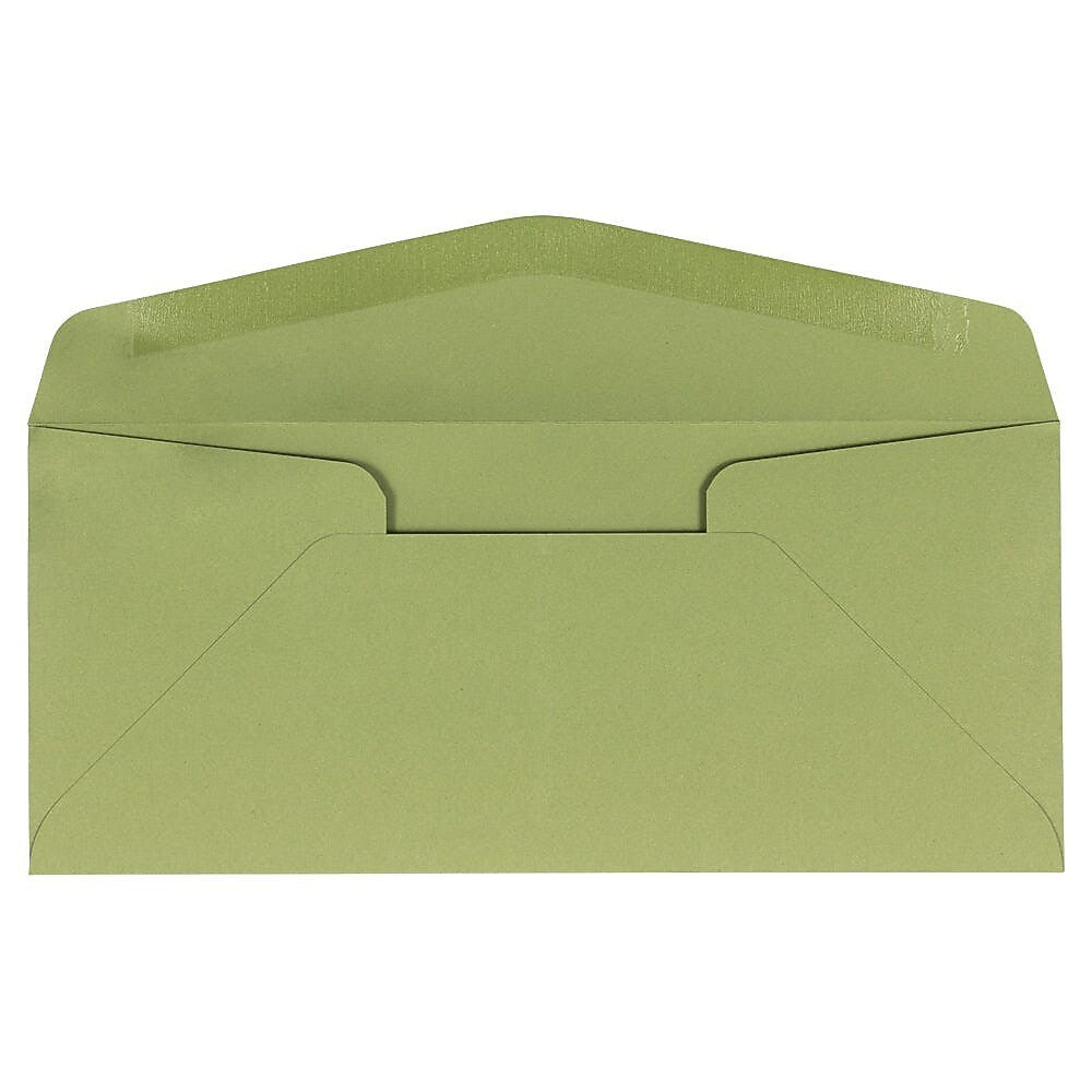 JAM Paper #10 Booklet Envelopes, 4 1/8" x 9 1/2", Avocado Green, 50/Pack (4260-102-50)
