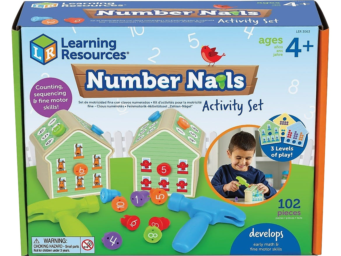 Learning Resources Number Nails Fine Motor Activity Set (LER3063)