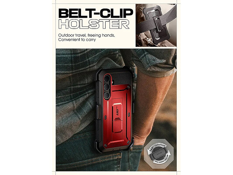 SUPCASE Unicorn Beetle Pro Rugged Case for Samsung Galaxy S24, Shock Absorbing, Metallic Red (GS24UBPR2SRD)